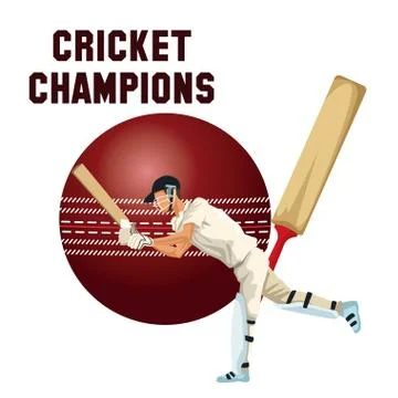 Cricket champions design Illustrazione stock