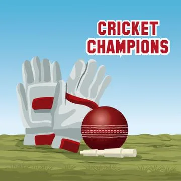 Cricket champions design Illustrazione stock