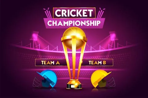 Cricket championship league concept with 2 teams match poster or banner, cric Stock Illustration