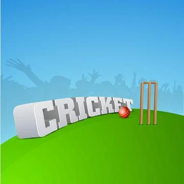 Cricket concept with audience. Illustrazione stock