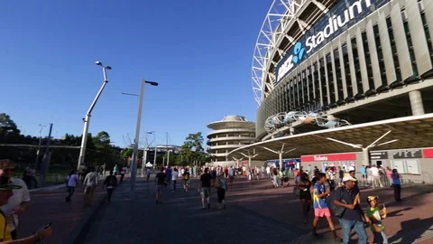 Cricket Crowd at ANZ Stadium Stock Footage 82063070
