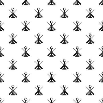 Cricket cup and bat pattern seamless Stock Illustration