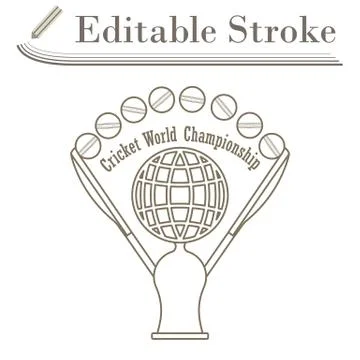 Cricket Cup Icon Illustrazione stock