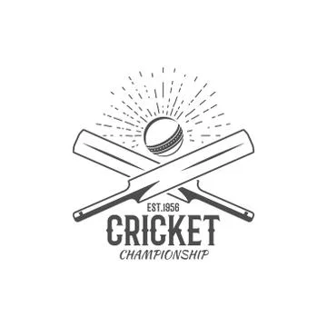 Cricket emblem and design elements.  championship logo .  stamp. Sports fun Illustrazione stock