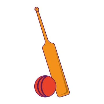 Cricket equiment elements icon cartoon イラスト素材