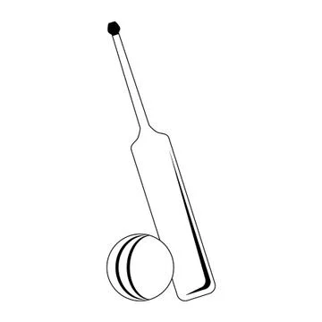 Cricket equiment elements icon cartoon in black and white Illustrazione stock