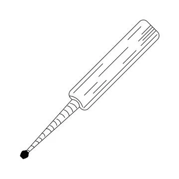 Cricket equiment elements icon cartoon in black and white Illustrazione stock