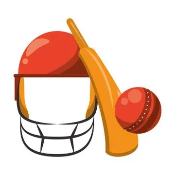 Cricket equiment elements icon cartoon Illustrazione stock