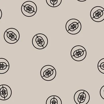 Cricket field line vector seamless pattern Stock Illustration