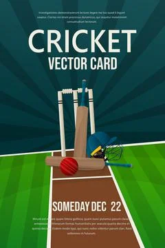 Cricket flyer, poster design Illustrazione stock