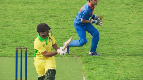 Cricket Game Broadcast Stock Footage 256027454