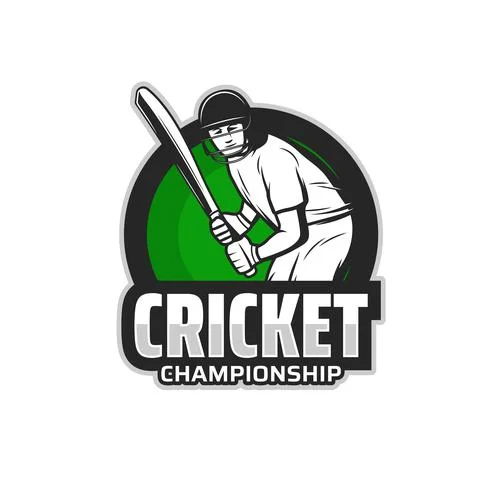 Cricket game championship icon with player Illustrazione stock