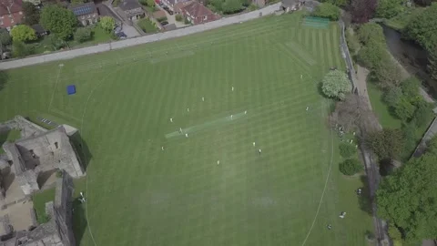 Cricket Game Drone Stock Footage 199412031