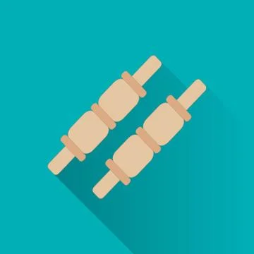 Cricket game flat icon Stock Illustration