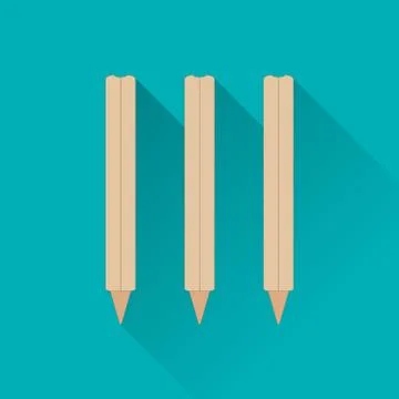 Cricket game flat icon Stock Illustration