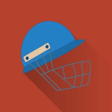 Cricket game flat icon Stock Illustration