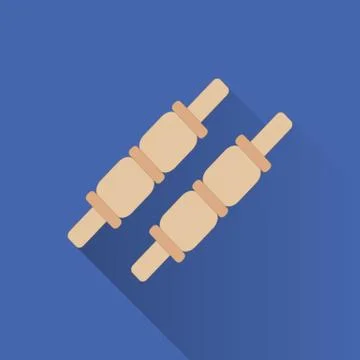 Cricket game flat icon Stock Illustration