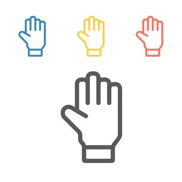Cricket glove line icon. Vector signs for web graphics. Illustrazione stock