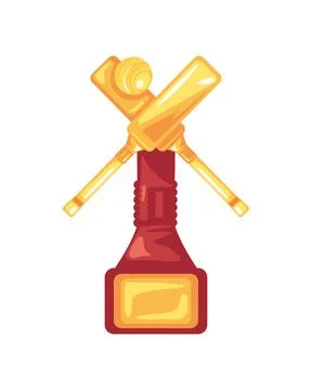 Cricket gold trophy Illustrazione stock