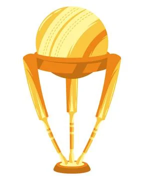 Cricket gold trophy Illustrazione stock