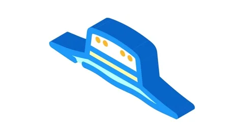 Cricket hat cap isometric icon animation Stock Footage 327291505