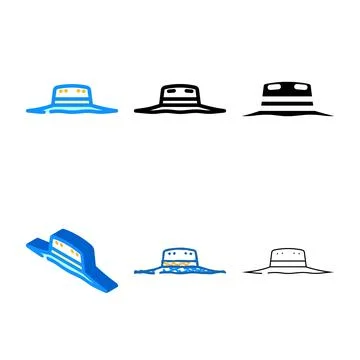 Cricket hat cap mix color icon vector Stock Illustration