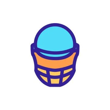 Cricket helmet icon vector. Isolated contour symbol illustration Illustrazione stock
