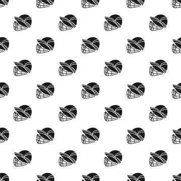 Cricket helmet repeating pattern protecting head during game Illustrazione stock
