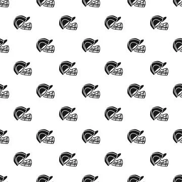 Cricket helmets repeating pattern on white background Stock Illustration