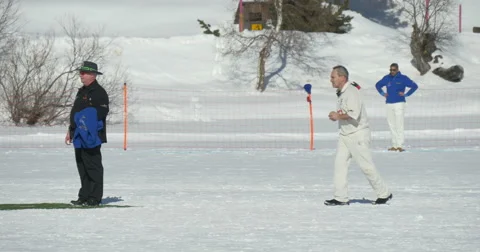Cricket on ice run Stock Footage 62303469
