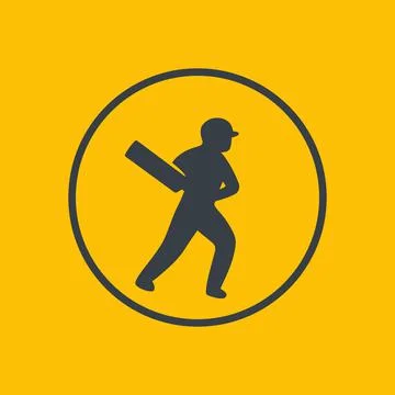 Cricket icon, batsman, player with bat, vector illustration Illustrazione stock