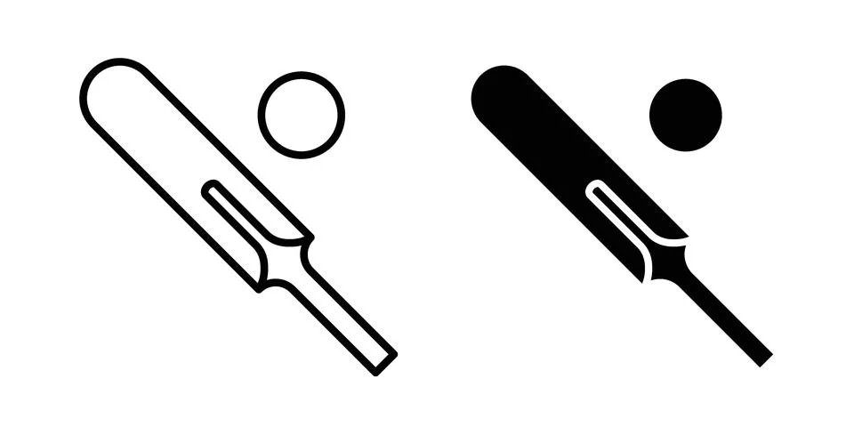 Cricket icon design. Simple Vector illustrations.. Stock Illustration