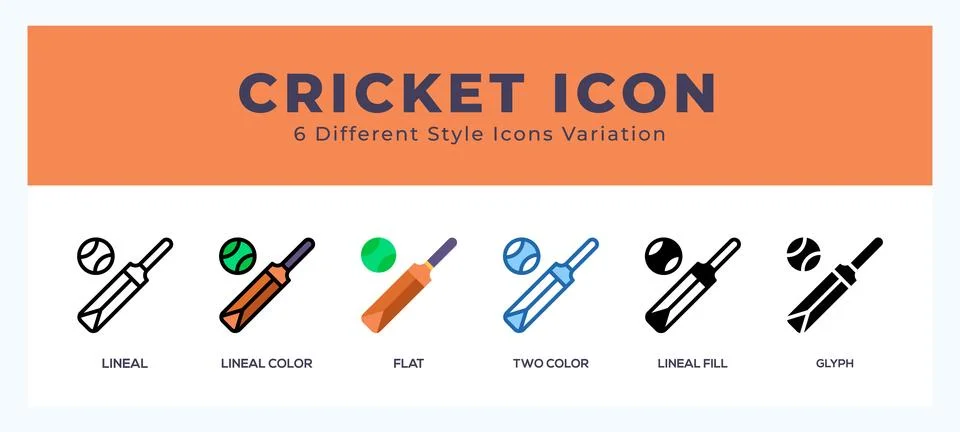 Cricket icon illustration vector with different styles Illustrazione stock