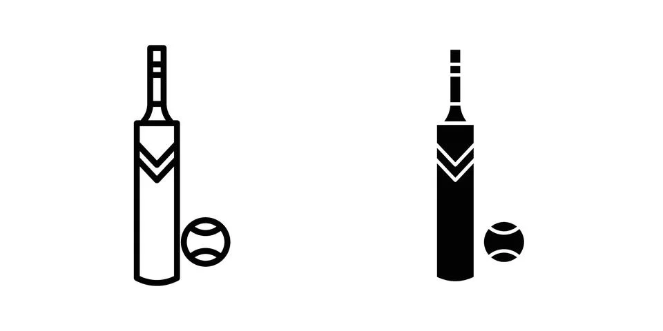 Cricket icon set. Vector EPS 10 Stock Illustration