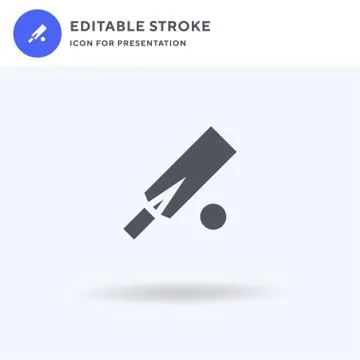 Cricket icon vector, filled flat sign, solid pictogram isolated on white, logo Stock Illustration