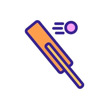 Cricket icon vector. Isolated contour symbol illustration 스톡 일러스트