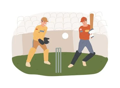 Cricket isolated concept vector illustration. Ilustración de archivo