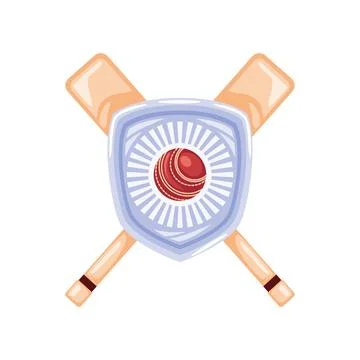 Cricket league shield Stock Illustration