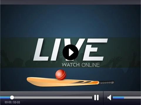 Cricket live video player window. Illustrazione stock