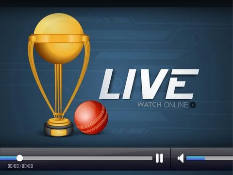 Cricket live video player window. Illustrazione stock