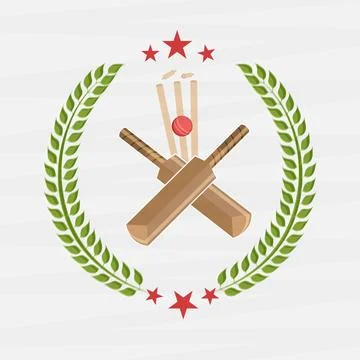 Cricket match objects. Ilustração Stock