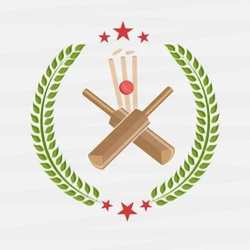 Cricket match objects. Stock Illustration