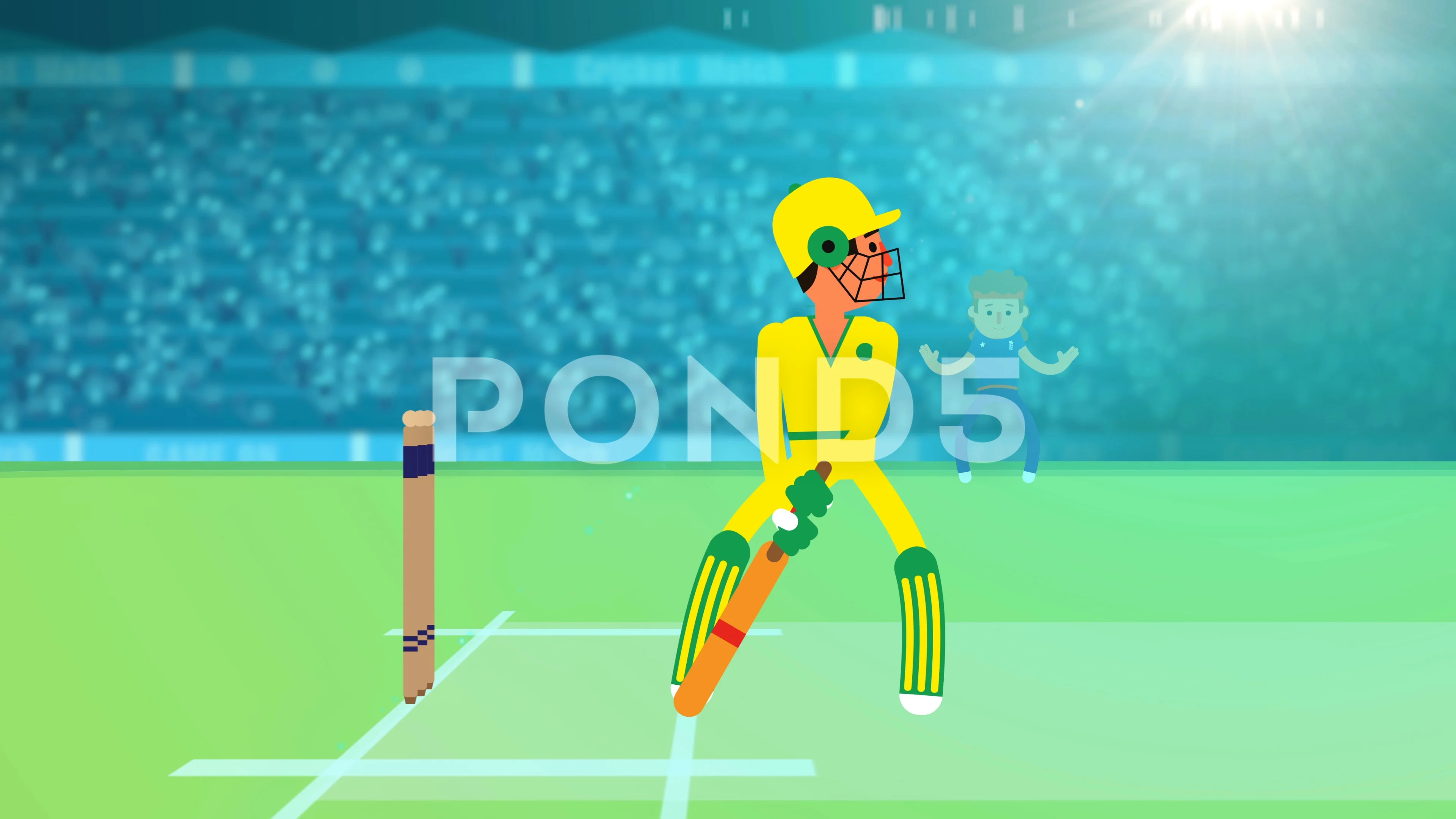 cricket match animation