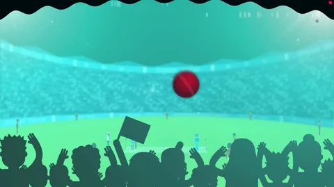 Cricket match playing between West Indies Vs India in a stadium at nigh Stock Footage 77127265