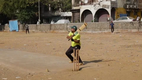 Cricket at open Ground Indian Slow motion Stock Footage 241226085