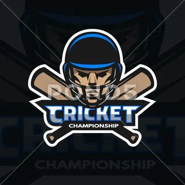 Cricket player and bats. Stock Illustration