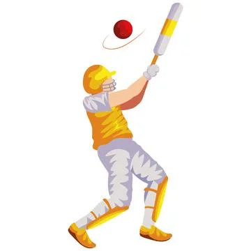 Cricket player with ball Illustrazione stock