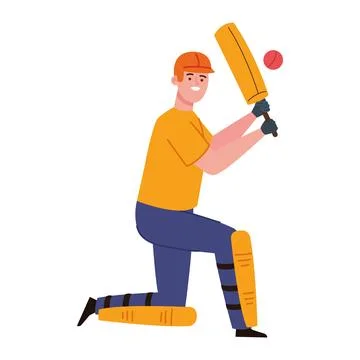 Cricket player with ball Illustrazione stock