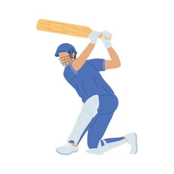 Cricket player batting Stock Illustration