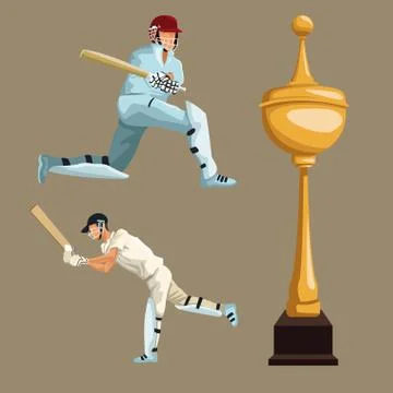 Cricket player cartoon 스톡 일러스트